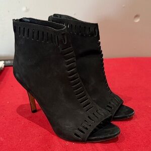 Loeffler Randall Black Peep-Toe Heeled Boots